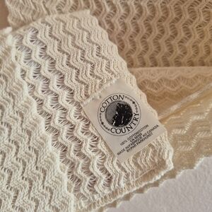 Cotton Country 100% Cotton Knit Scarf Cream Coloured